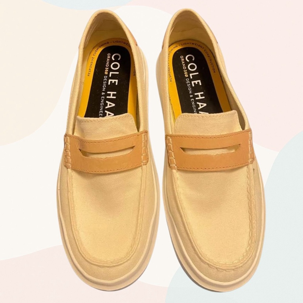 Cole Haan Beige and Tan Loafers